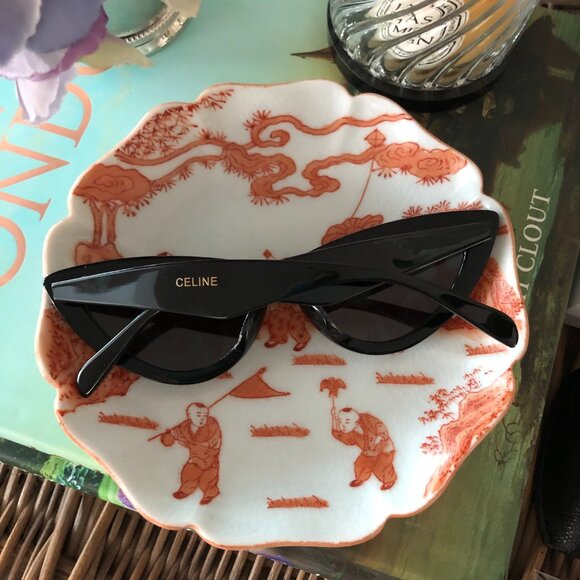 ? NEW Celine Mirrored Embellished Black Cat Eye Sunglasses main image 4